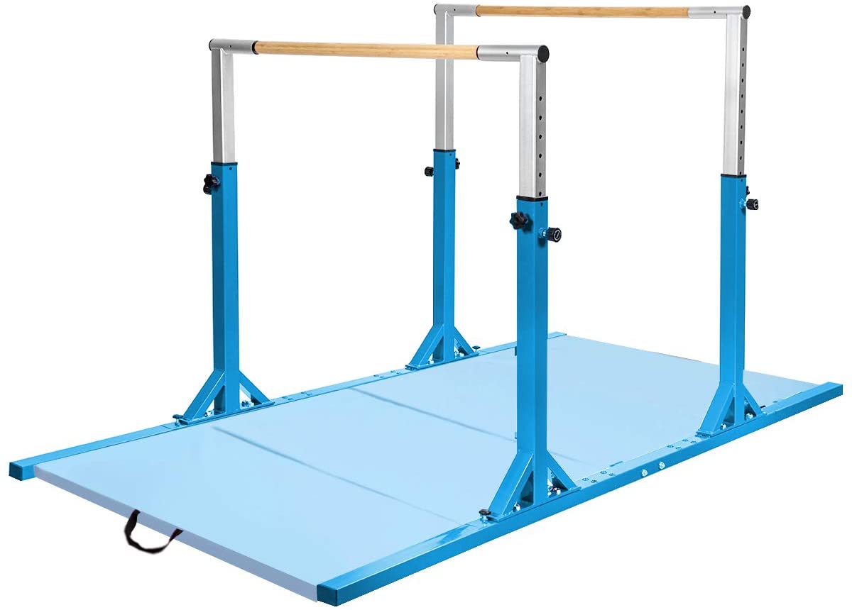 Costzon Double Horizontal Bars, Junior Gymnastic Training Parallel Bars w/11-Level 38-55