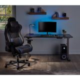 RS Gaming Davanti Faux Leather High-Back Gaming Chair， Black/Blue， BIFMA Certified