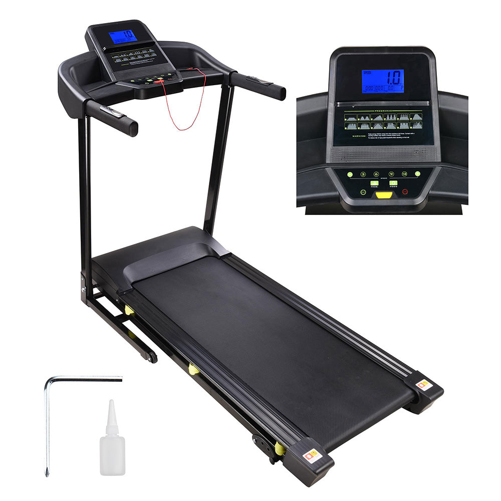 Yescom 3.0HP Foldable Treadmill Electric Running Machine Black 49x18in