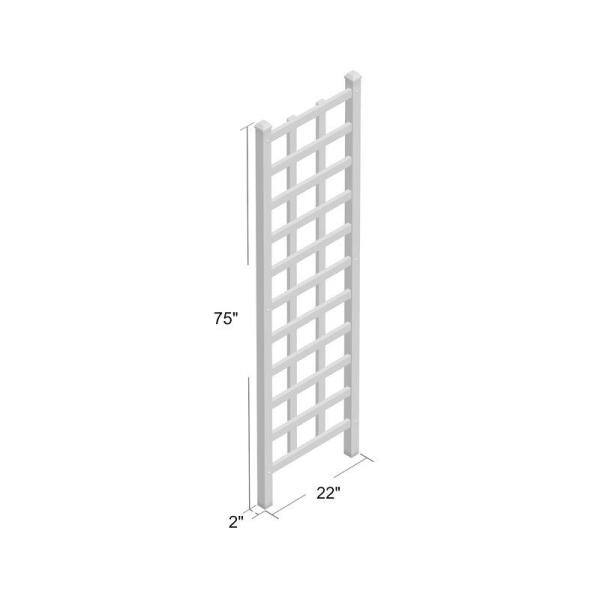 Dura-Trel 75 in. x 22 in. White Vinyl PVC Elmwood Trellis 11190