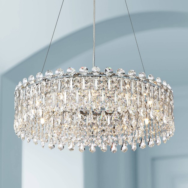 Wide Modern Crystal 12 light Led Fixture For Dining Room Kitchen Island Entryway Bedroom