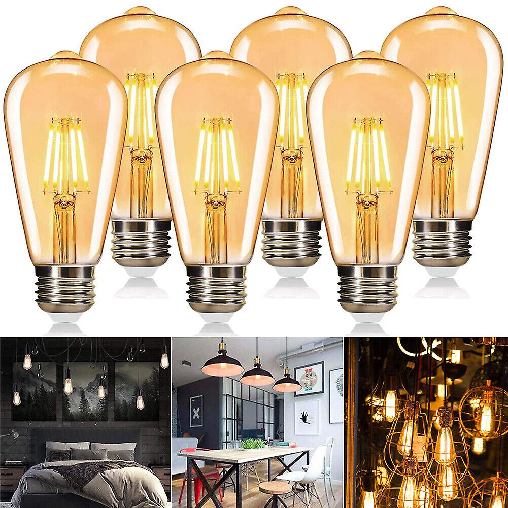 6-pack Led Dimmable Edison Light Bulbs 40w Equivalent Vintage Light Bulb E27