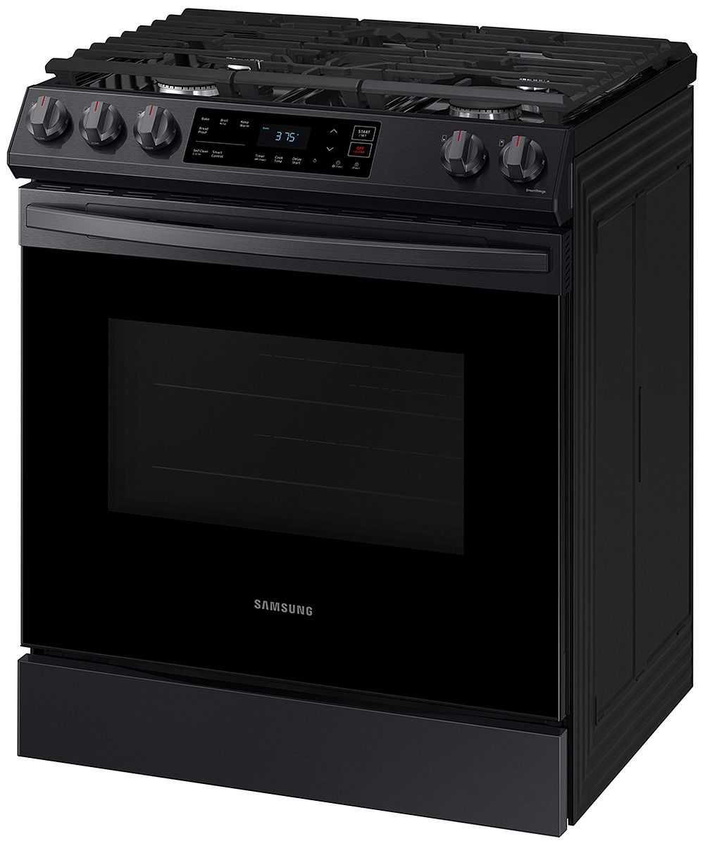  ADA 6 Cu. Ft. Fingerprint Resistant Black Stainless Steel Front Control Slide-In Gas Range