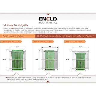 Enclo Privacy Screens 3.8 ft. H x 3 ft. W Wilmington White Vinyl Privacy Screen (2-Pack) ZP19008