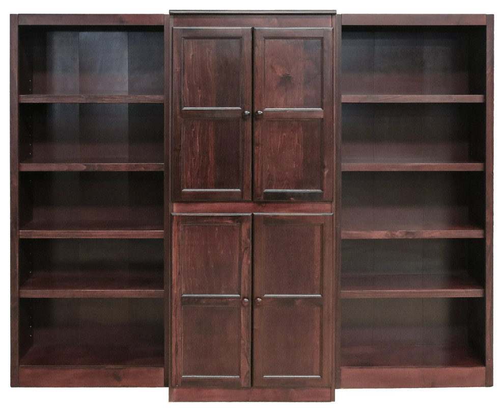 Classic Bookcase  Wide Design With Center Cabinets  ampMultiple Shelves   Transitional   Bookcases   by Decorn  Houzz