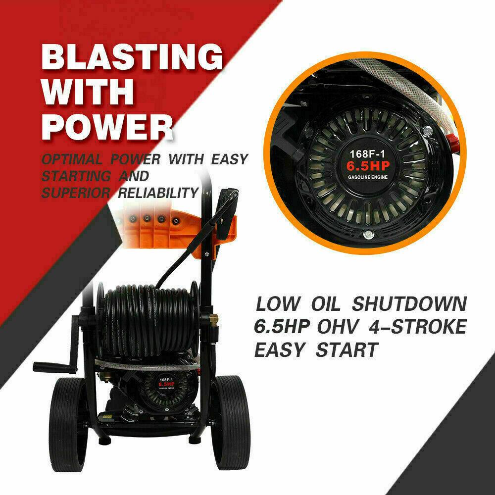 Pressure Washer Max 4800PSI 6.5HP Gas with Power Spray Gun 4-Stroke 5 Nozzles