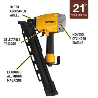 DW Pneumatic 21-Degree Collated Framing Nailer and Pneumatic 15-Degree Coil Roofing Nailer DWF83PL45RN