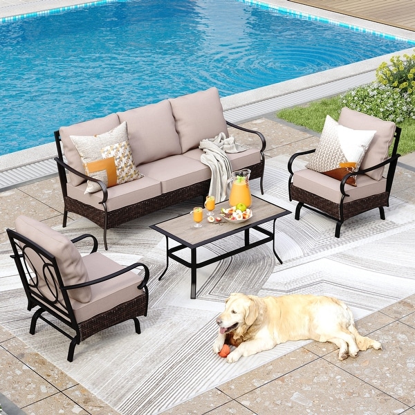 MAISON ARTS Extra Large 6 PCS Outdoor Patio Furniture Set