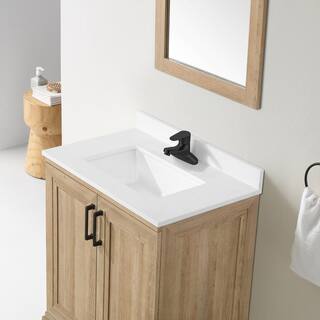 Glacier Bay Sinita 30 in. W x 19 in. D x 34.50 in. H Bath Vanity in Natural Oak with White Cultured Marble Top Sinita 30NO