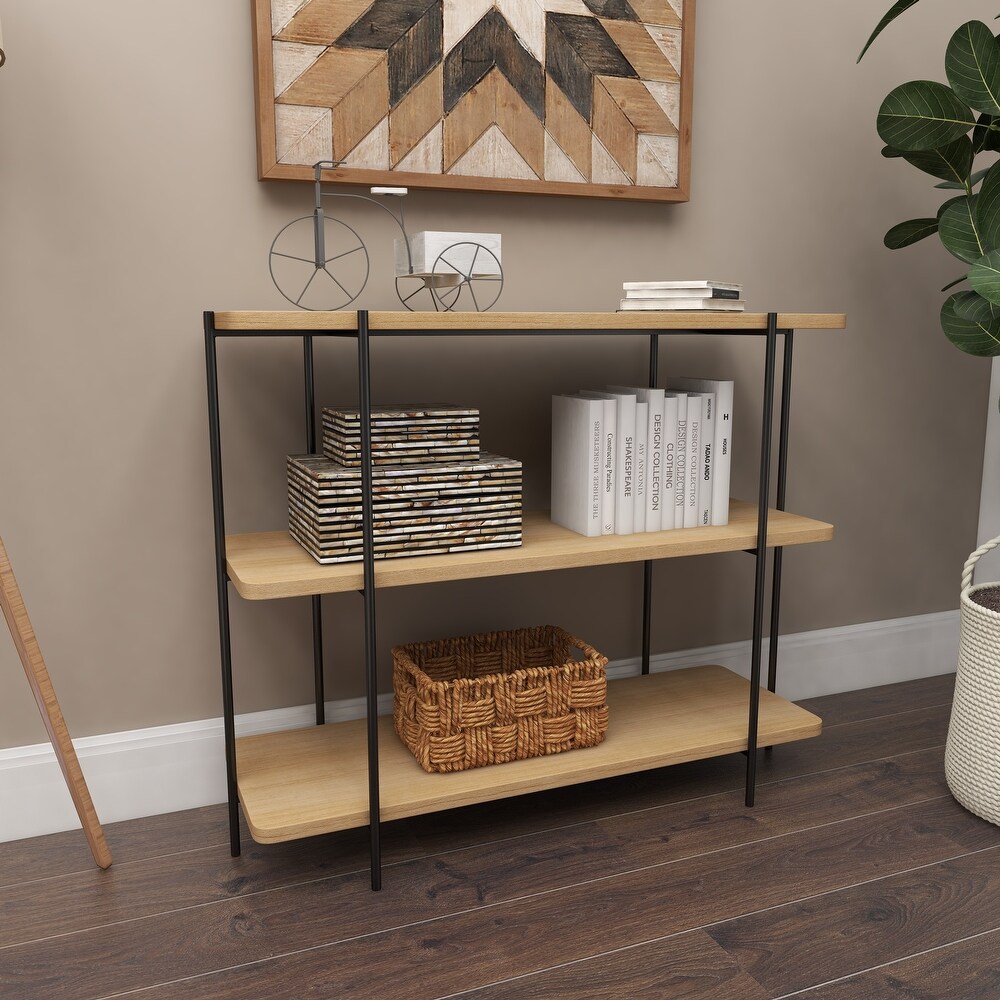 Beige Metal Contemporary Console Table 32 x 40 x 14