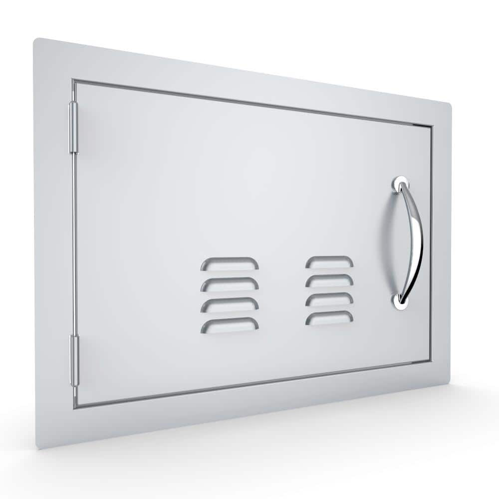 Sunstone Classic Series 23 in. x 17 in. 304 Stainless Steel Left Swing Horizontal Vented Door 818899021682