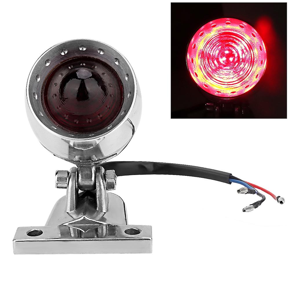 Universal Motorcycle Retro Convex Lens Aluminum Led Taillight Stop Light Brake Light