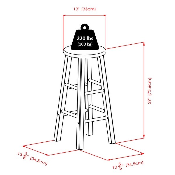 Element 2-Pc Bar Stool Set - 13.58 x 13.58 x 28.98 inches