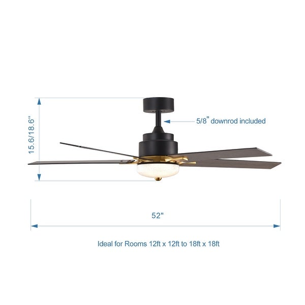 5 Reversible Blade 6-Speed Ceiling Fan with LED Lighting Remote - 52 inch Shopping - The Best Deals on Ceiling Fans | 41659439