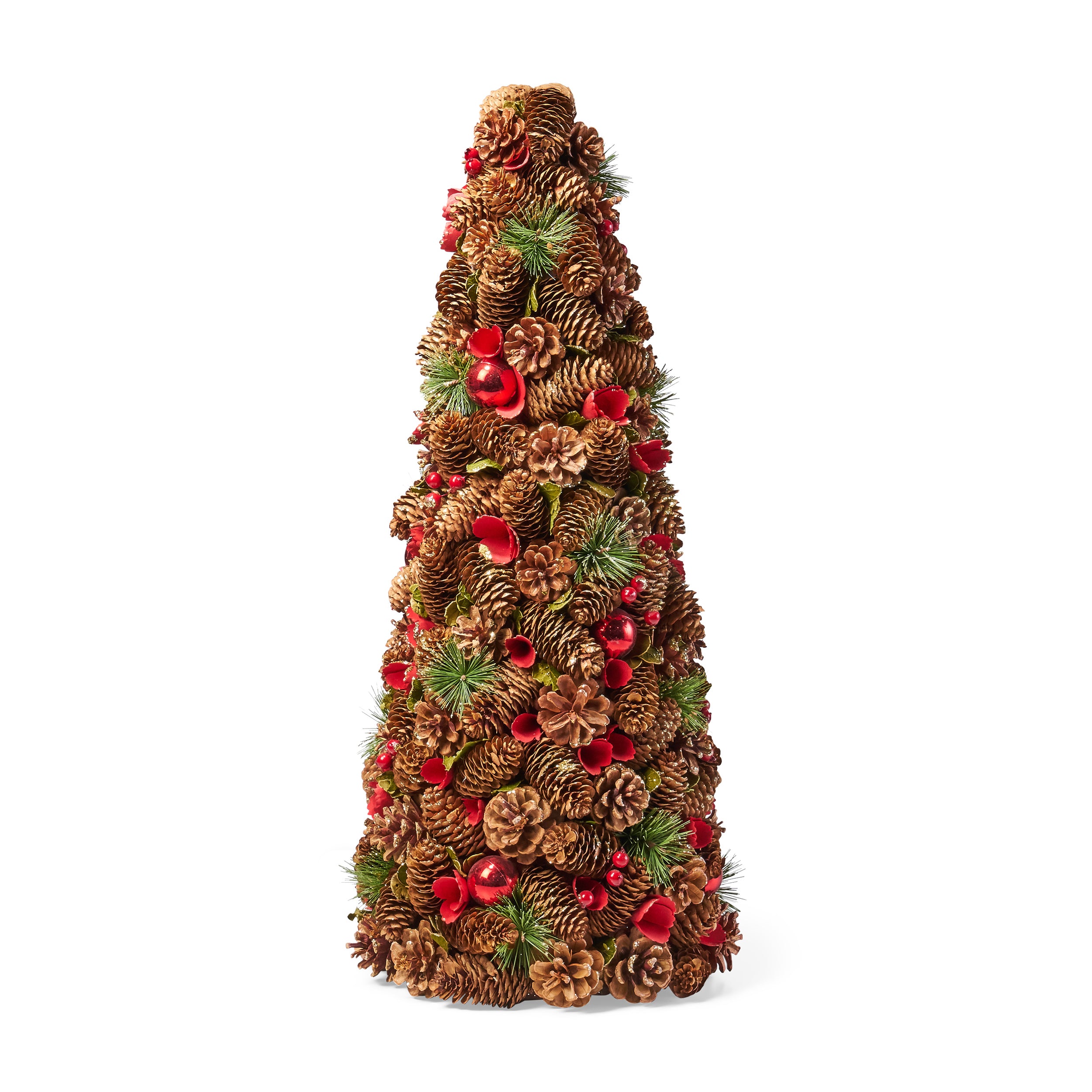 Tramel Pre-Decorated Pine Cone and Glitter Unlit Artificial Tabletop Christmas Tree