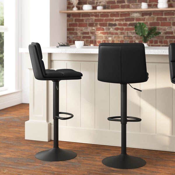 Set of 2 Armless Height Adjustable Bar Stools