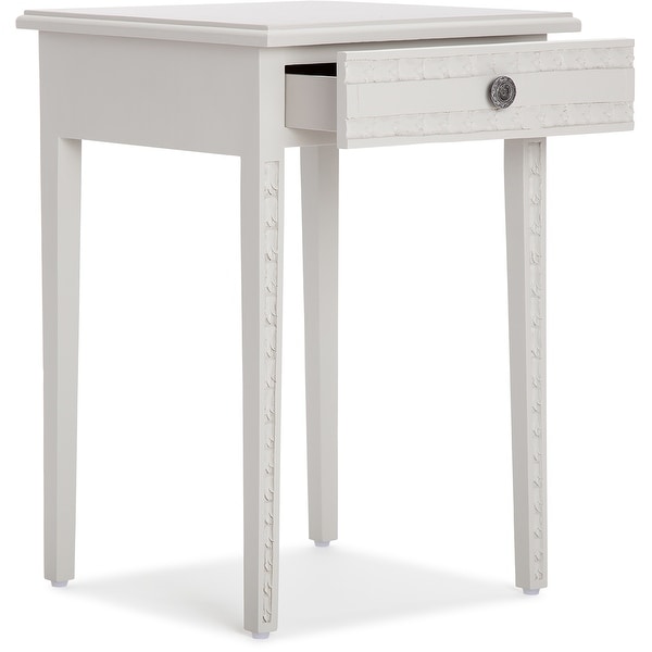 Adore Decor Jules End Table Nightstand with Drawer， Light Gray