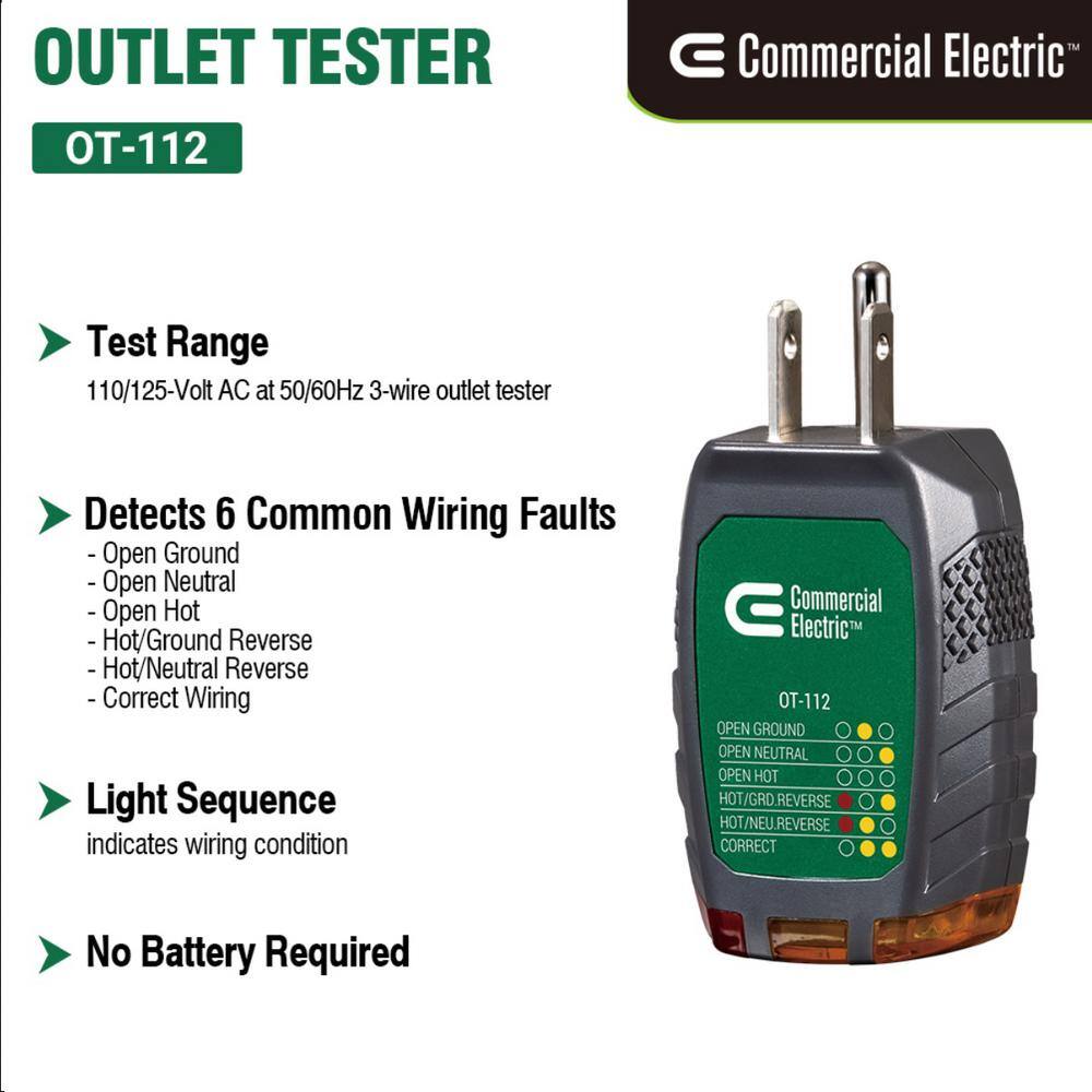 Commercial Electric Outlet Tester OT-112