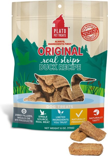 Plato Original Real Strips Duck Recipe Dog Treats