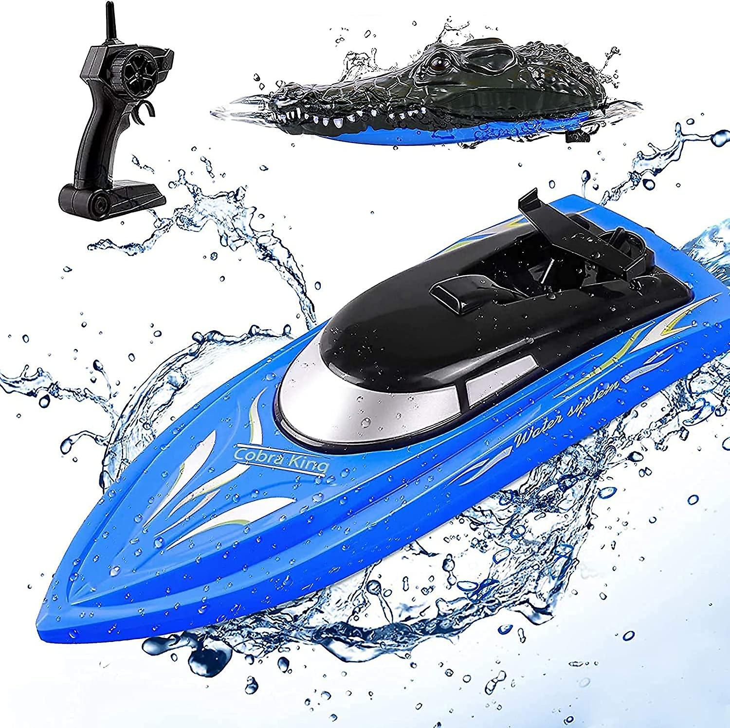 2 In 1 Remote Control Boat With Crocodile Shell， 2.4ghz Remote Controlled Boat For Pools， Kid's Pool Boat With Rechargeable Battery， Pool Toy Lake Toy