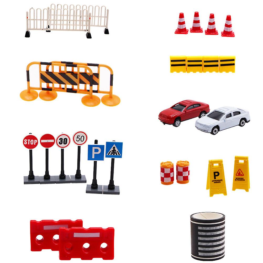 27pcs Traffic Cones Toy Traffic Barricade Signs Toy Street Signs Toys Educational Toys