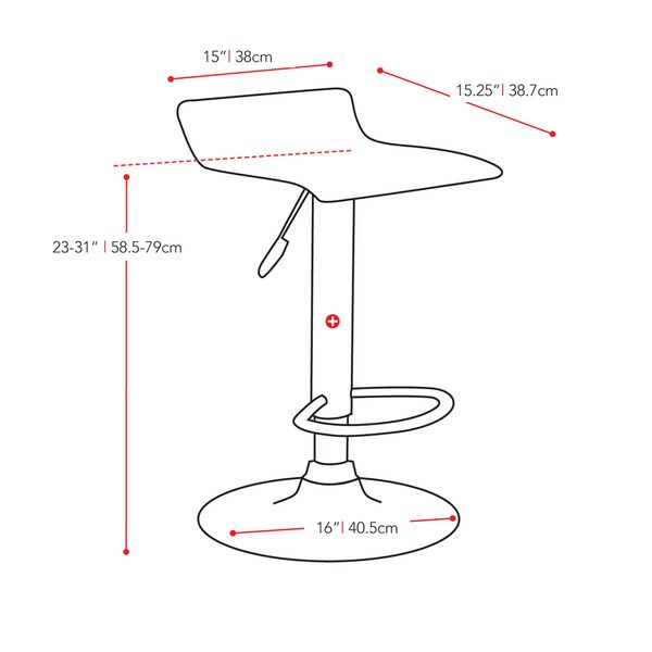 Curved Adjustable Leatherette Barstool (Set of 2)