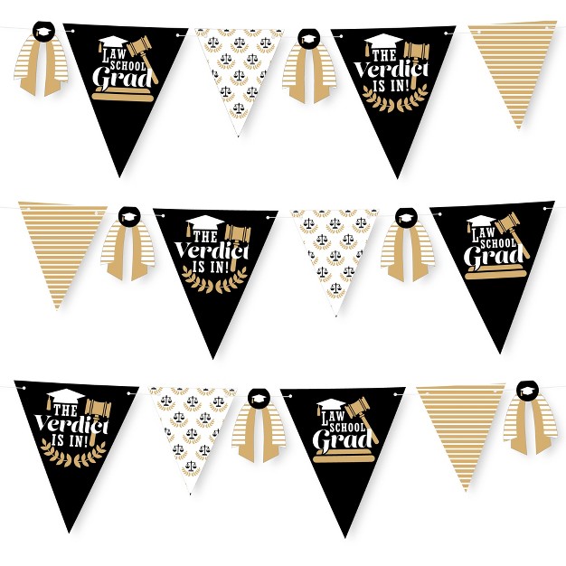 Big Dot Of Happiness 30 Piece Law School Graduation Party Pennant Triangle Banner