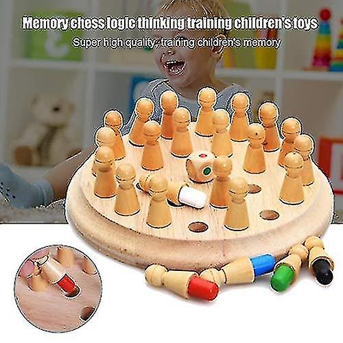 Wooden Memory Chess， Color Memory Chess， Kids Wooden Memory Match Stick Chess Memory Game