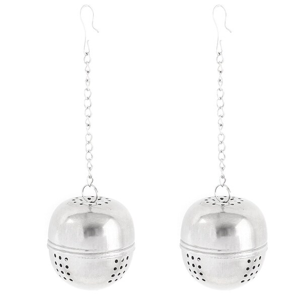 2pcs 4cm Dia Stainless Steel Ball Strainer Tea Leaf Spice Perfume Infuser - Silver Tone