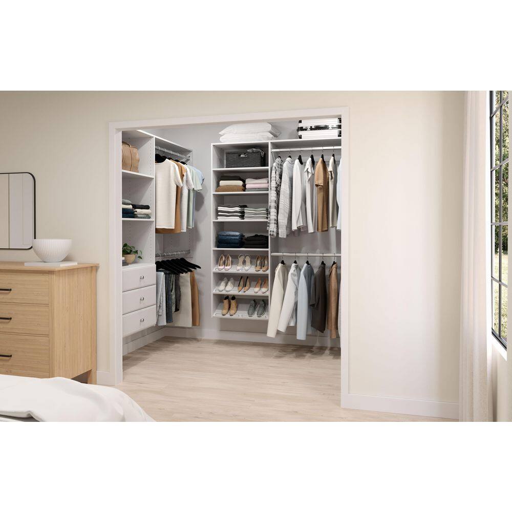 Closet Evolution Classic 36 in. W . - 60 in. W White Wood Closet System WH74