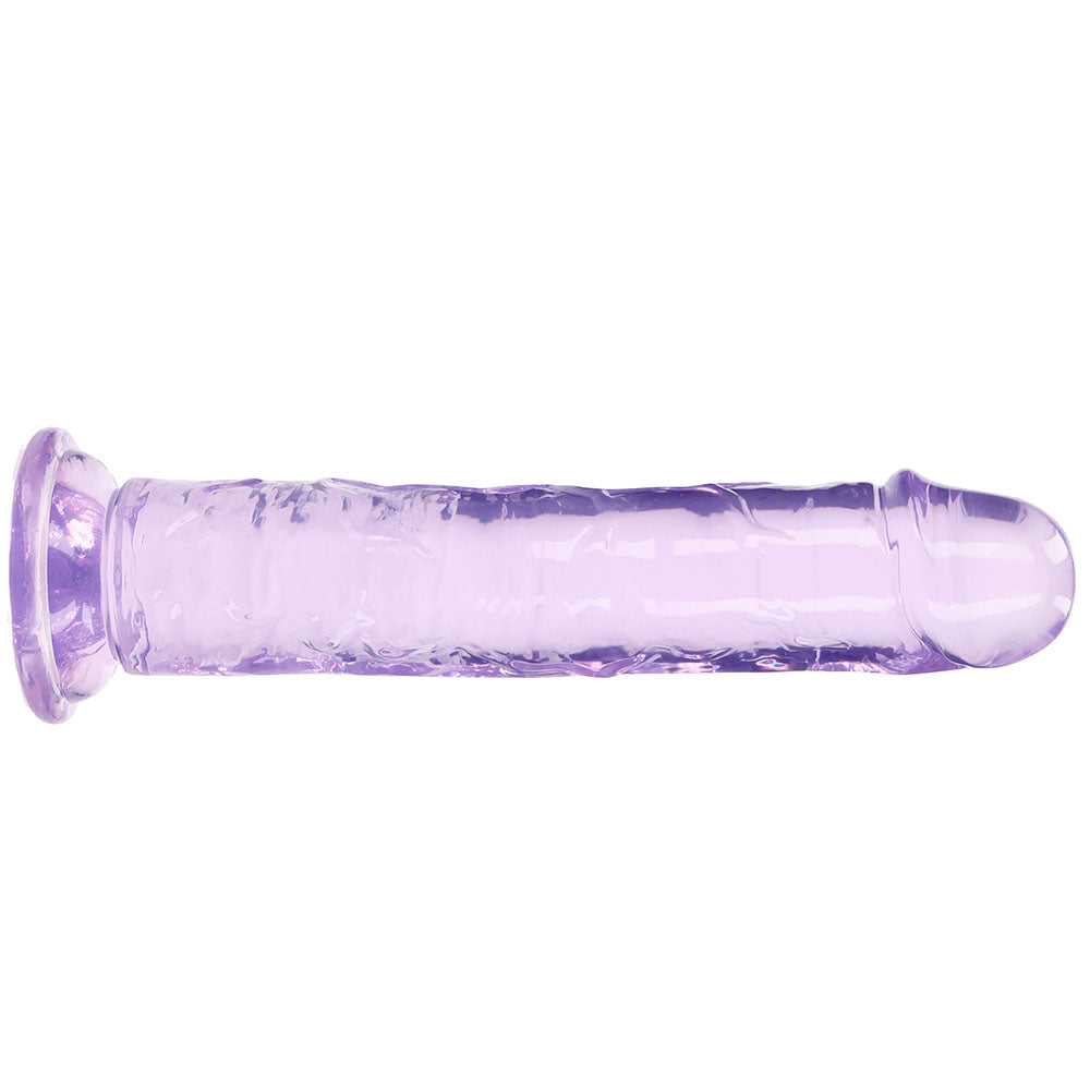 RealRock Crystal Clear Jelly 8 Inch Dildo in Purple