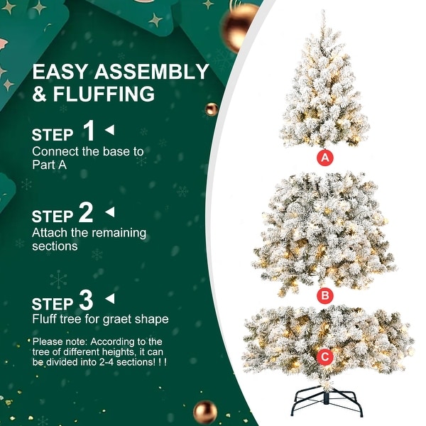 5/6/7 FT PVC Memory Wire Christmas Tree with Light