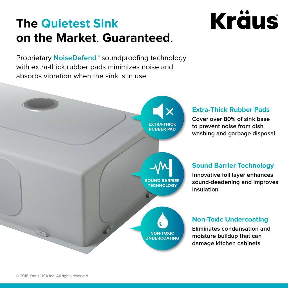 KRAUS 16- Gauge Stainless Steel 33 in. Standart Pro Double Bowl UndermountDrop-In 2-Hole Kitchen Sink with Pull Down Faucet KHT302-33-1610SFS