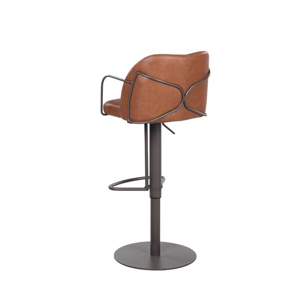 Somette Modern Pneumatic-Adjustable Stool with Matte Brown Finish - Adjustable