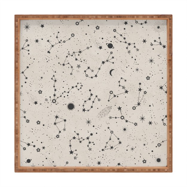 Iveta Abolina Starry Night Ii Square Bamboo Tray Deny Designs