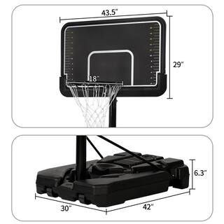 Mondawe Outdoor  Indoor 6.6~10 ft. Adjustable Basketball Goal for Youth and Adults including Hoop Portable Base Measurement OR-MS2549-MRS