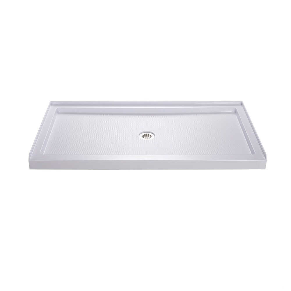 DreamLine 32 in. D x 60 in. W x 76 3/4 in. H Single Threshold Shower Base and Acrylic Backwall Kit   32\