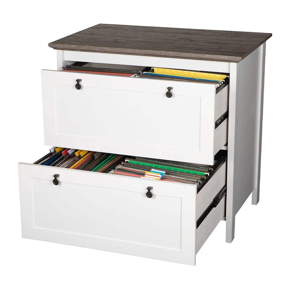 SAINT BIRCH Finley WhiteGray Oak 2-Drawer Lateral File Cabinet SBFL4025LFWG