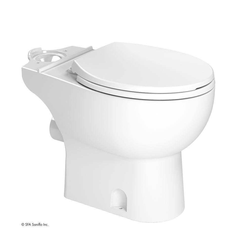 Saniflo SaniAccess3 2-Piece 1.280 GPF Single Flush Round Toilet with .5 HP Macerating Pump in White 082.005.083