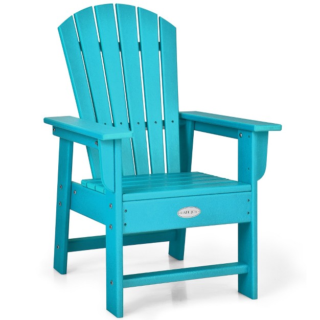 Patio Kids x27 Adirondack Chair Seat Weather Resistant For Ages 3 8 Yellow blue green grey red turquoise white