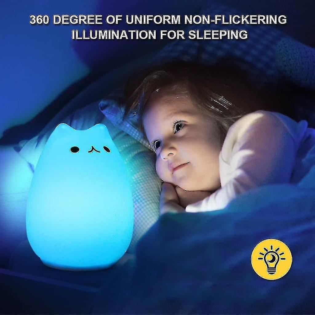 Night Light Child Rechargeable Bedside Lamp Usb Silicone Penguin Baby Sleep Aids Touch Control Dimmable With Warm Light