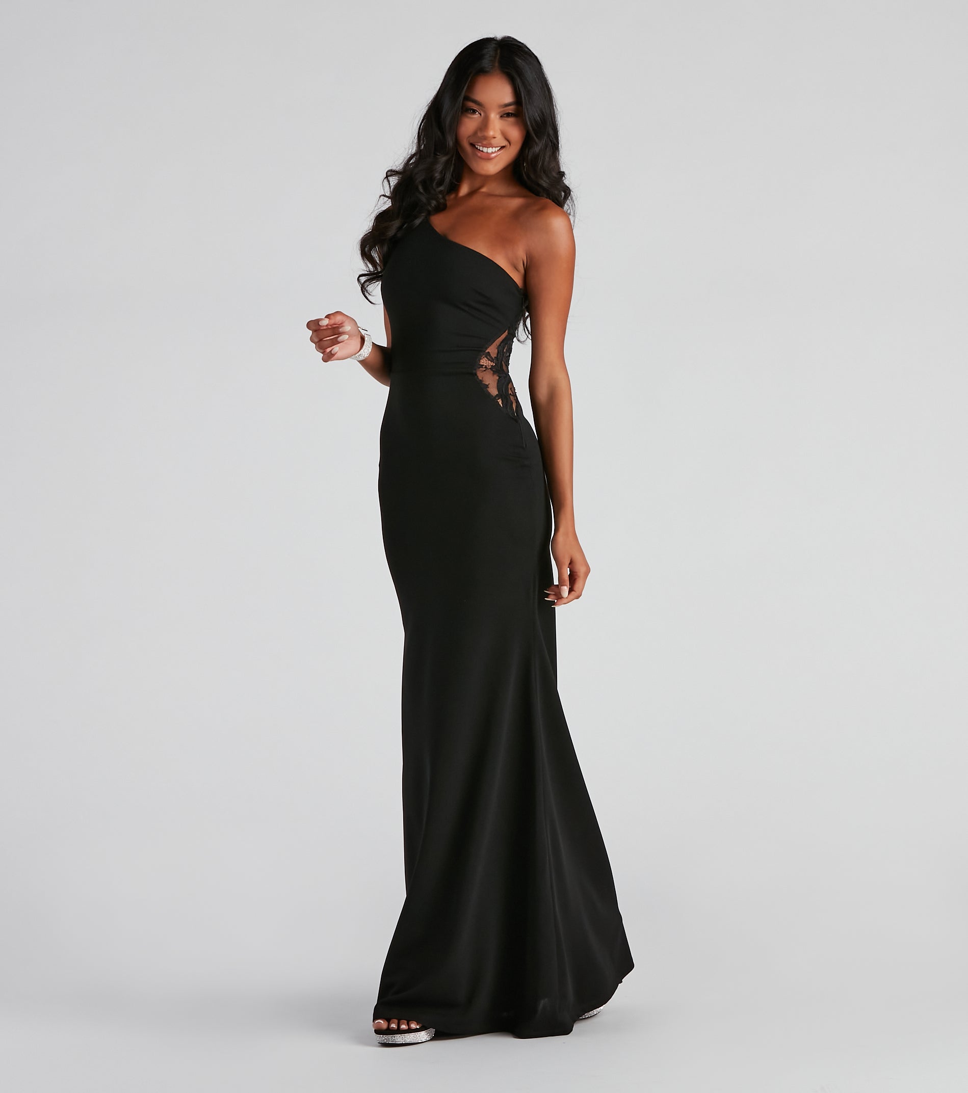 Mara Crepe One Shoulder Gown