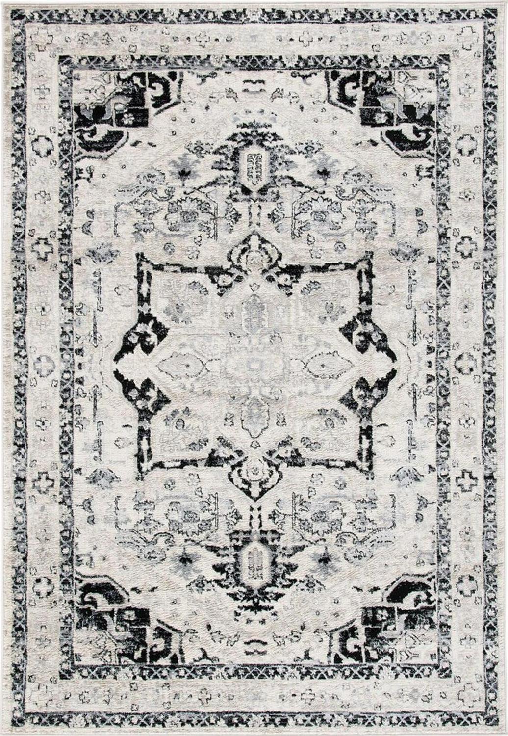 SAFAVIEH Brentwood Cedric Traditional Area Rug， 3and#8242; x 5and#8242;， Ivory/Black