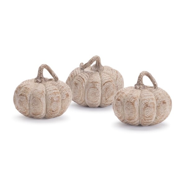 Wood Grain Resin Pumpkin Décor (Set of 3)