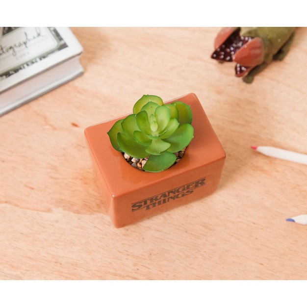 Easysfind 3.75 inch Ceramic Mini Planter With Artificial Succulent