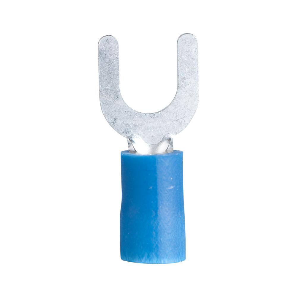 Gardner Bender 16 - 14 AWG #8 - 10 Stud Size Vinyl-Insulated Spade Terminals Blue (15-Pack) 15-114