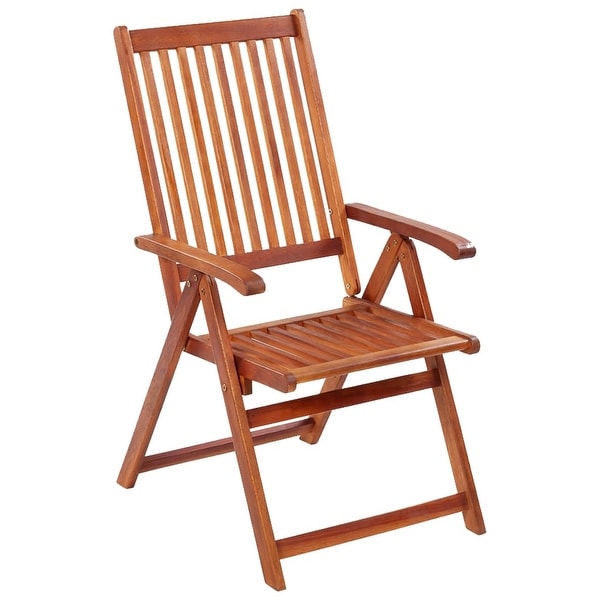 vidaXL Patio Folding Chairs Camping Garden Lawn Chair Solid Wood Acacia Brown