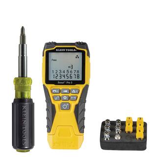 Klein Tools Scout Pro 3 Cable Tester and Multi-Bit Screwdriver Tool Set M2O41639KIT