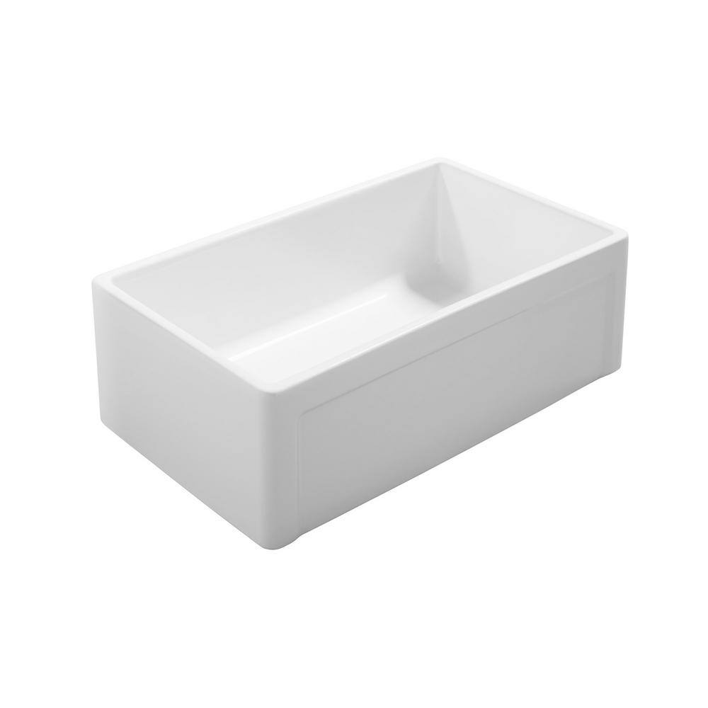 SINKOLOGY Bradstreet II 30 in. Farmhouse Single Bowl Crisp White Fireclay Kitchen Sink SK499-30FC