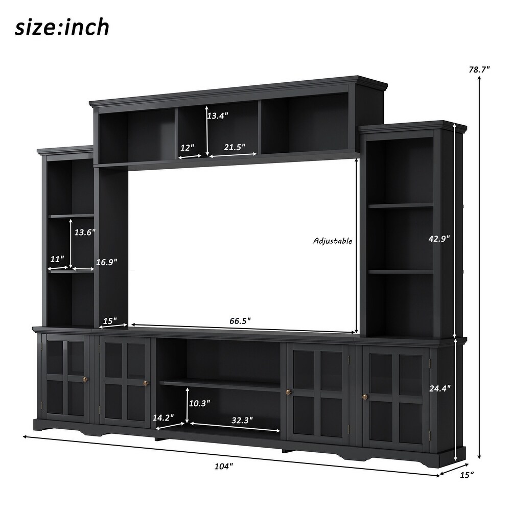 Multifunctional TV Stand Entertainment Units TV Console Table with 66\